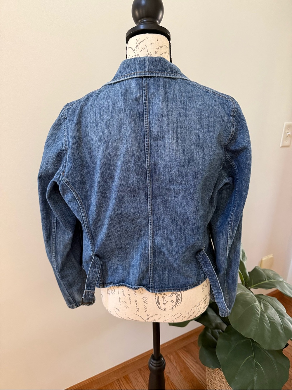 Lauren Jeans Co Ralph Lauren Petite Denim Utility Jacket P/L Y2K 100% Cotton - Picture 2 of 3